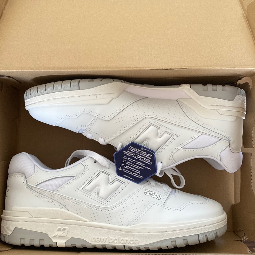 New Balance 550s White Gray Size 12